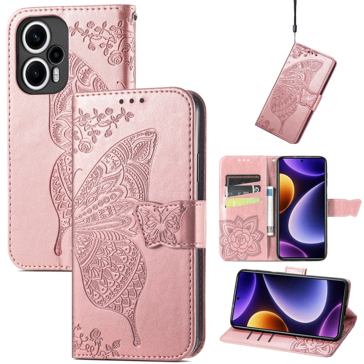 Butterfly Love Flower Embossed Leather Phone Case