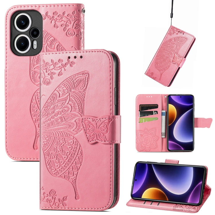 Butterfly Love Flower Embossed Leather Phone Case