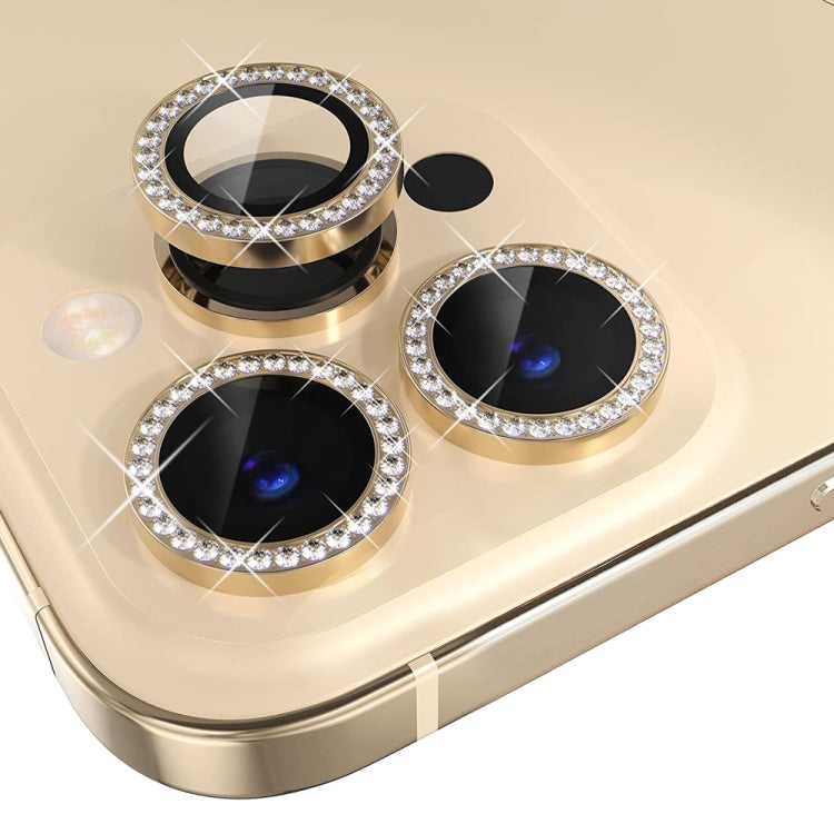 NORTHJO Camera Lens Tempered Glass Metal Rhinestone Ring Film, For iPhone 14 Pro / 14 Pro Max