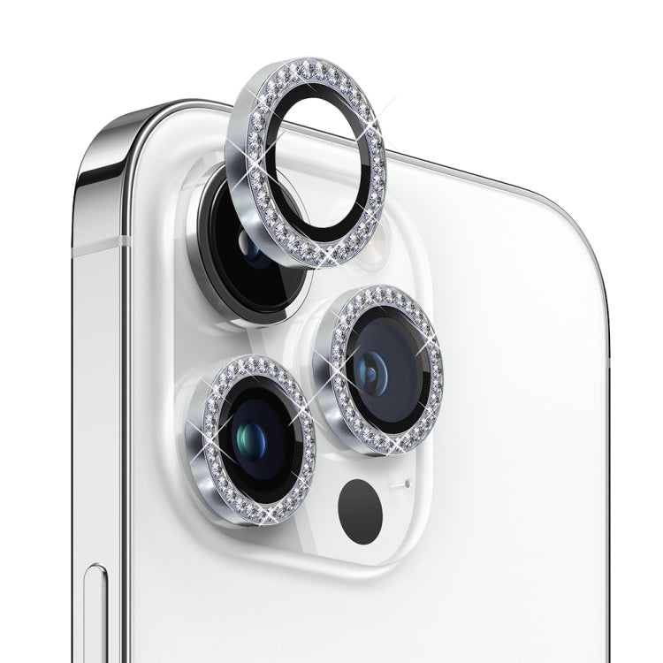NORTHJO Camera Lens Tempered Glass Metal Rhinestone Ring Film, For iPhone 14 Pro / 14 Pro Max