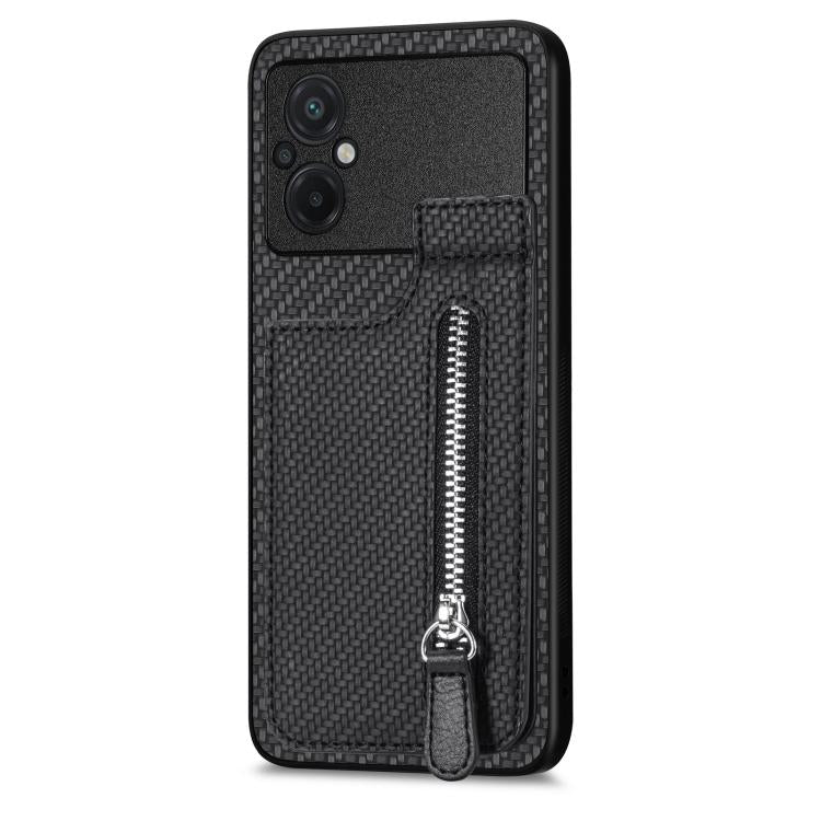 Carbon Fiber Vertical Flip Zipper Phone Case, For Xiaomi 13, For Xiaomi 12T, For Xiaomi POCO M5 4G, For Redmi Note 11T Pro 5G