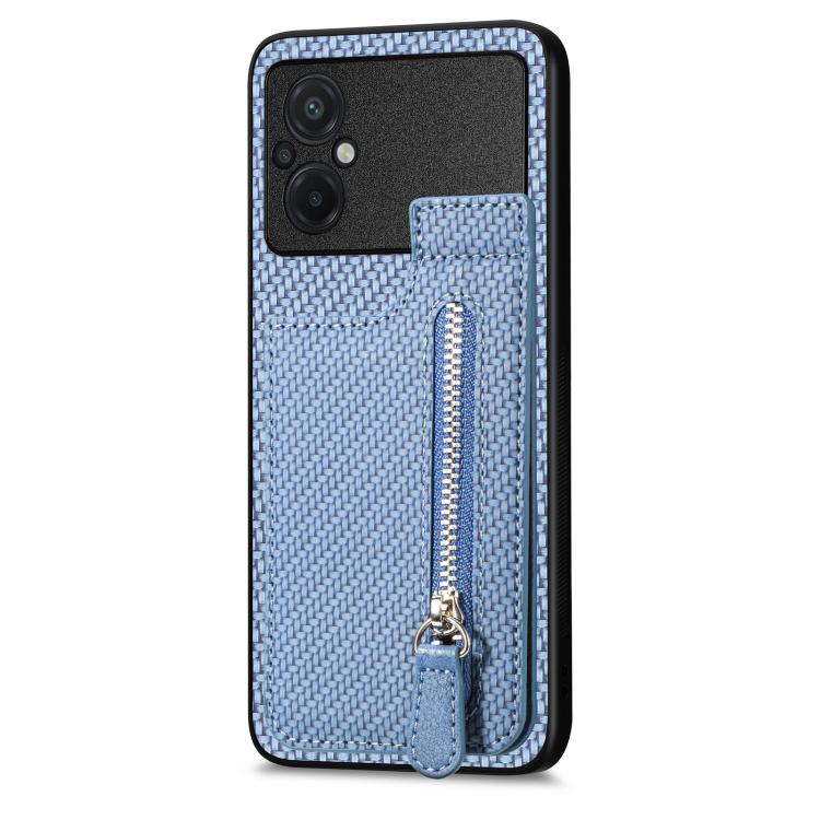Carbon Fiber Vertical Flip Zipper Phone Case
