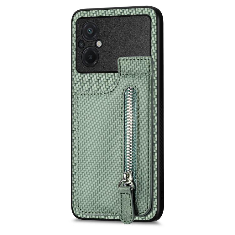 Carbon Fiber Vertical Flip Zipper Phone Case