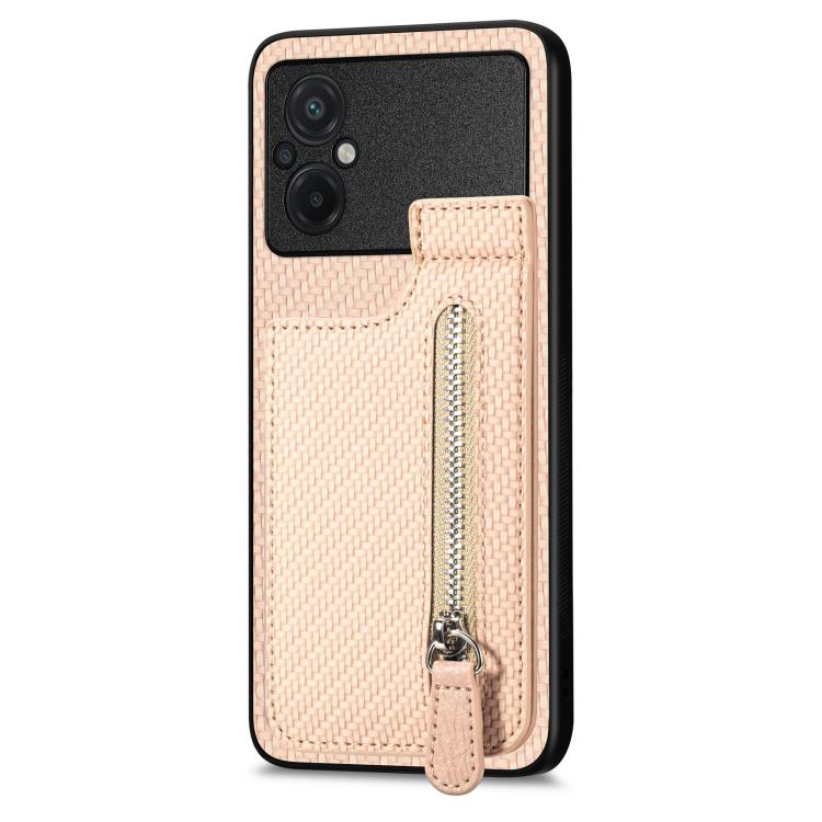 Carbon Fiber Vertical Flip Zipper Phone Case, For Xiaomi 13, For Xiaomi 12T, For Xiaomi POCO M5 4G, For Redmi Note 11T Pro 5G