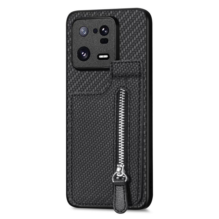 Carbon Fiber Vertical Flip Zipper Phone Case, For Redmi Turbo 4, For Xiaomi Poco X7 Pro, For Redmi Note 12 5G, For Xiaomi 13 Pro