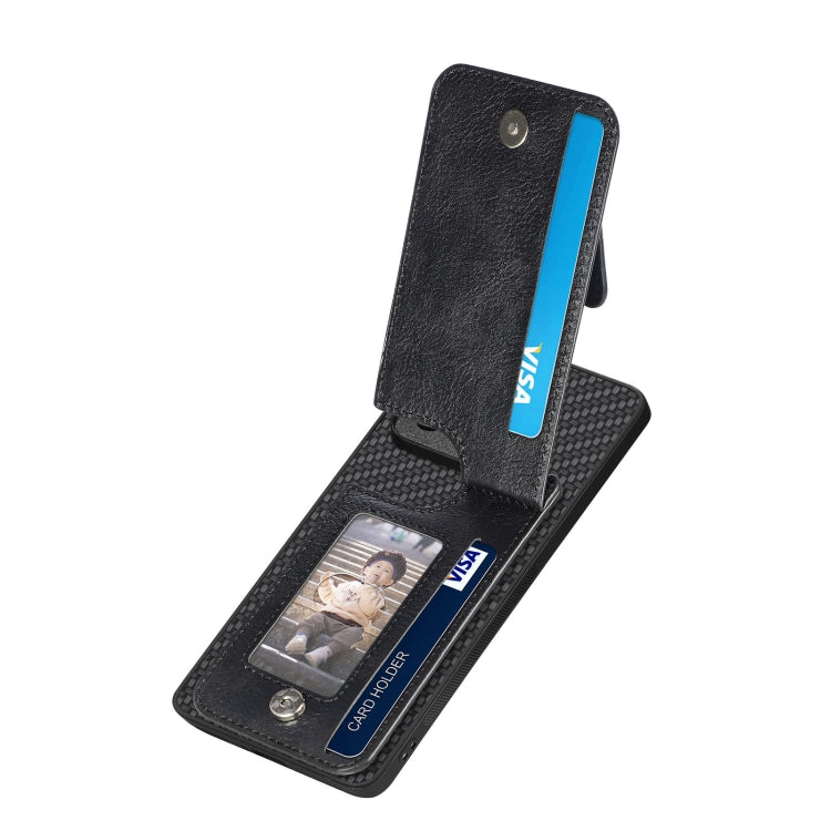 Carbon Fiber Vertical Flip Zipper Phone Case