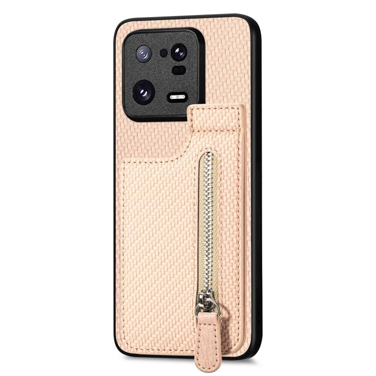Carbon Fiber Vertical Flip Zipper Phone Case, For Redmi Turbo 4, For Xiaomi Poco X7 Pro, For Redmi Note 12 5G, For Xiaomi 13 Pro