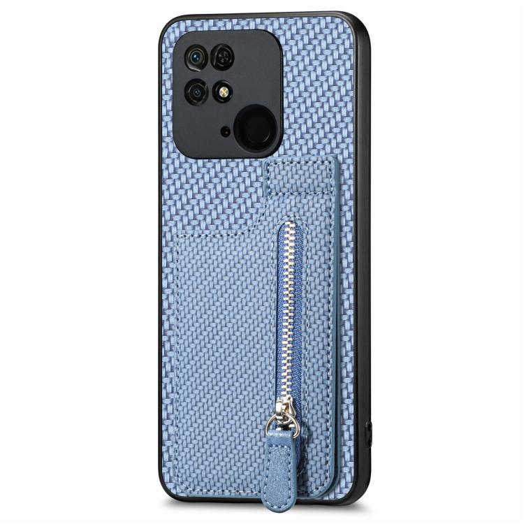 Carbon Fiber Vertical Flip Zipper Phone Case