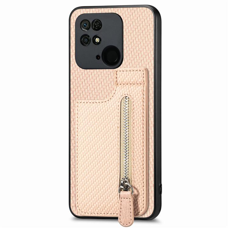 Carbon Fiber Vertical Flip Zipper Phone Case