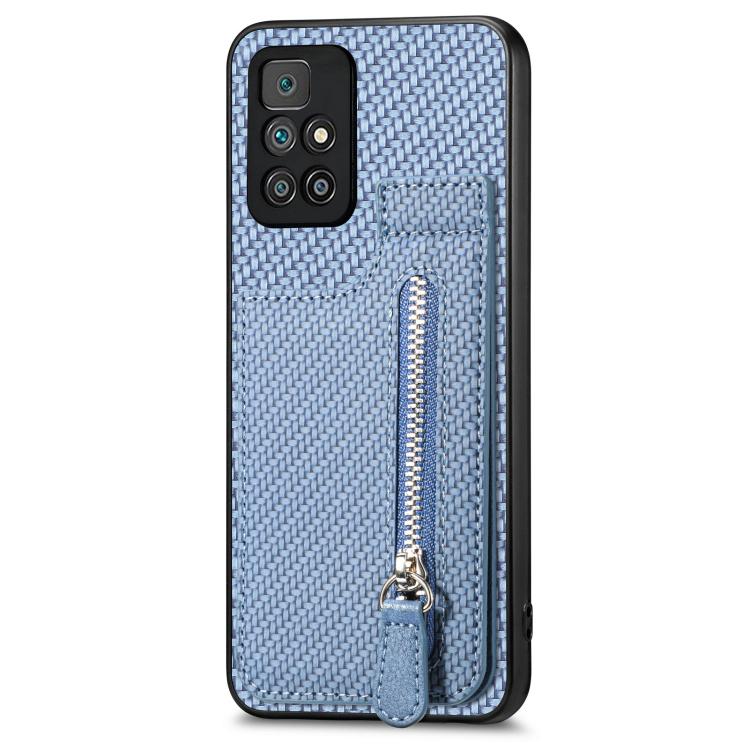 Carbon Fiber Vertical Flip Zipper Phone Case