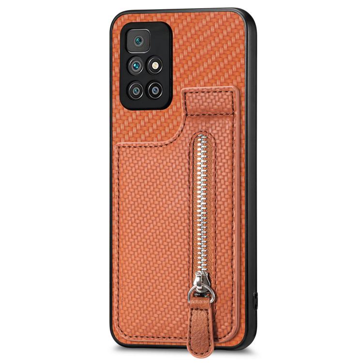 Carbon Fiber Vertical Flip Zipper Phone Case
