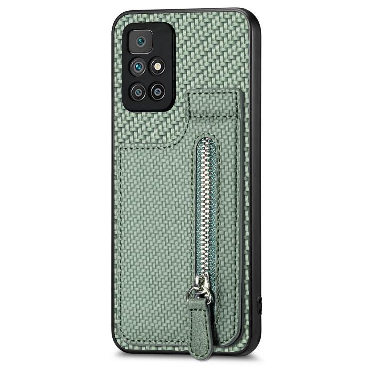 Carbon Fiber Vertical Flip Zipper Phone Case, For Redmi 10C, For Redmi Note 11 4G, For Redmi 10, For Redmi Note 10 4G