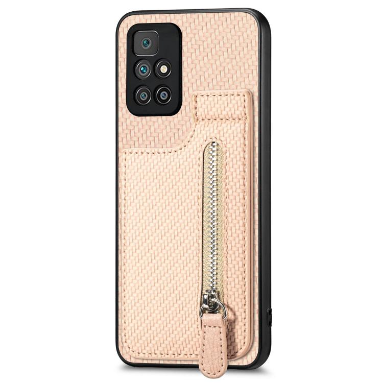Carbon Fiber Vertical Flip Zipper Phone Case