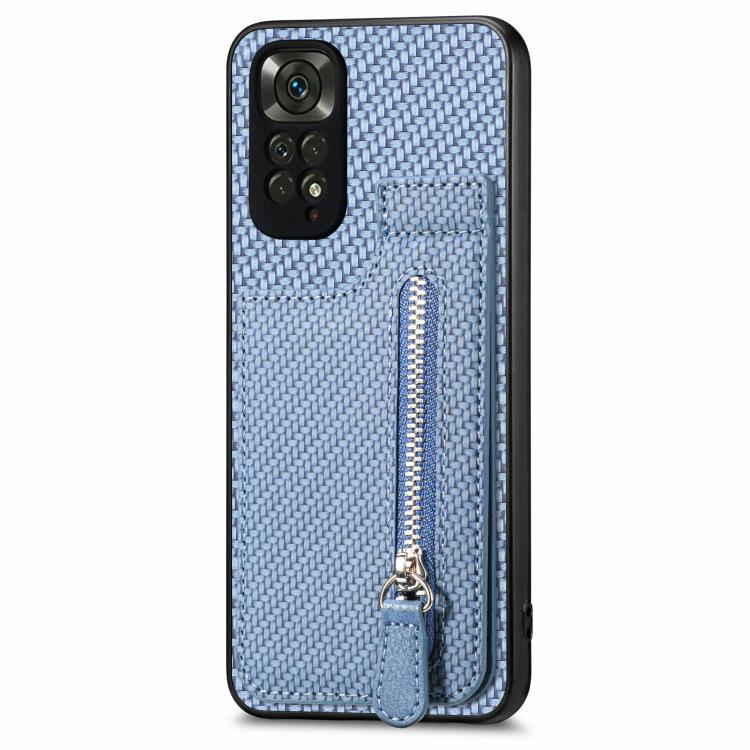 Carbon Fiber Vertical Flip Zipper Phone Case, For Redmi 10C, For Redmi Note 11 4G, For Redmi 10, For Redmi Note 10 4G