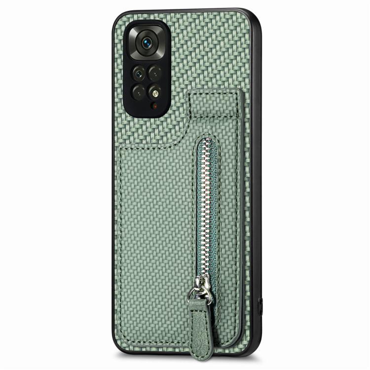 Carbon Fiber Vertical Flip Zipper Phone Case