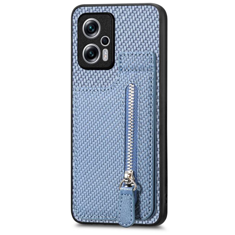 Carbon Fiber Vertical Flip Zipper Phone Case