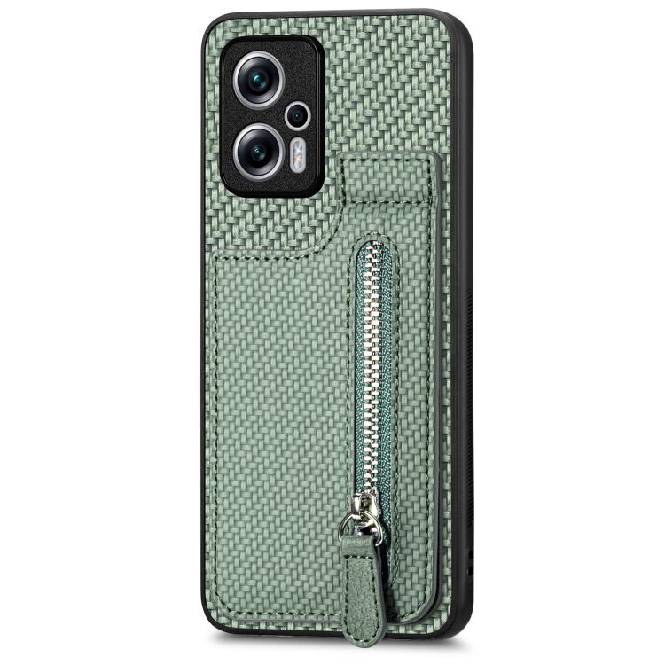 Carbon Fiber Vertical Flip Zipper Phone Case