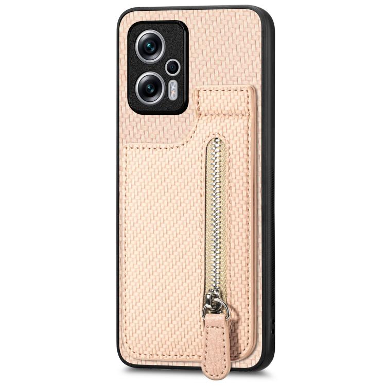 Carbon Fiber Vertical Flip Zipper Phone Case