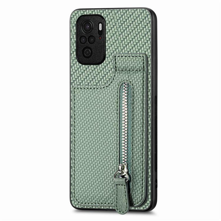 Carbon Fiber Vertical Flip Zipper Phone Case