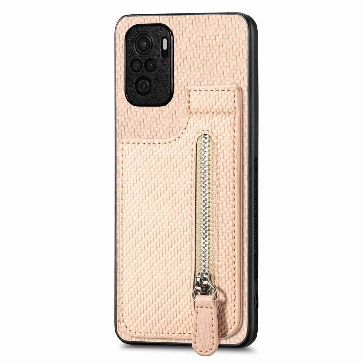 Carbon Fiber Vertical Flip Zipper Phone Case