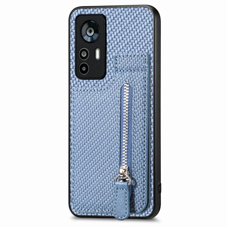 Carbon Fiber Vertical Flip Zipper Phone Case