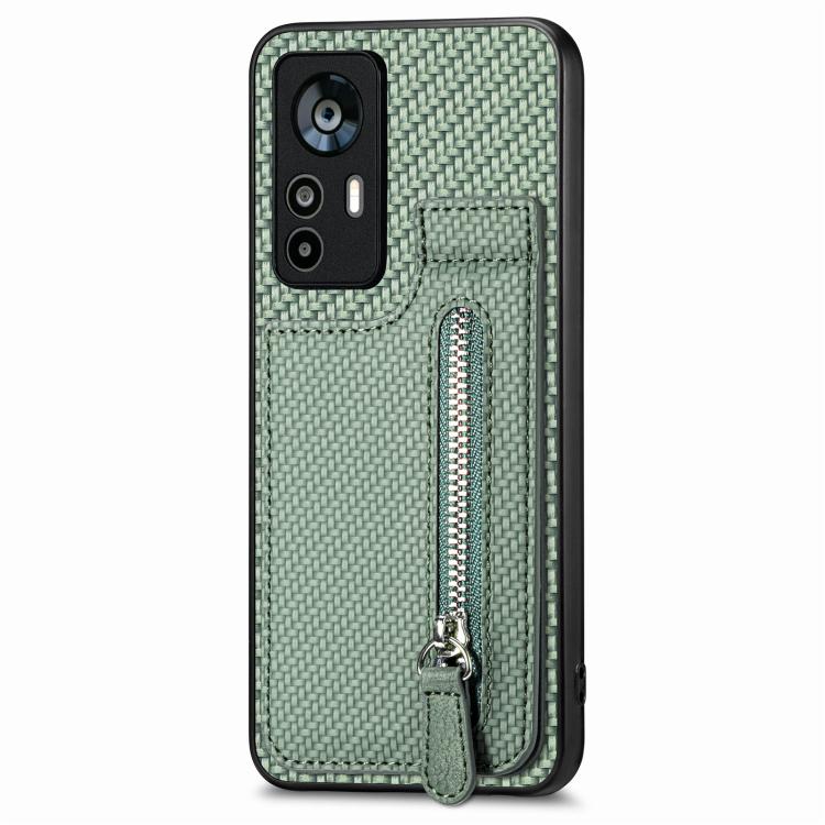 Carbon Fiber Vertical Flip Zipper Phone Case, For Xiaomi 13, For Xiaomi 12T, For Xiaomi POCO M5 4G, For Redmi Note 11T Pro 5G