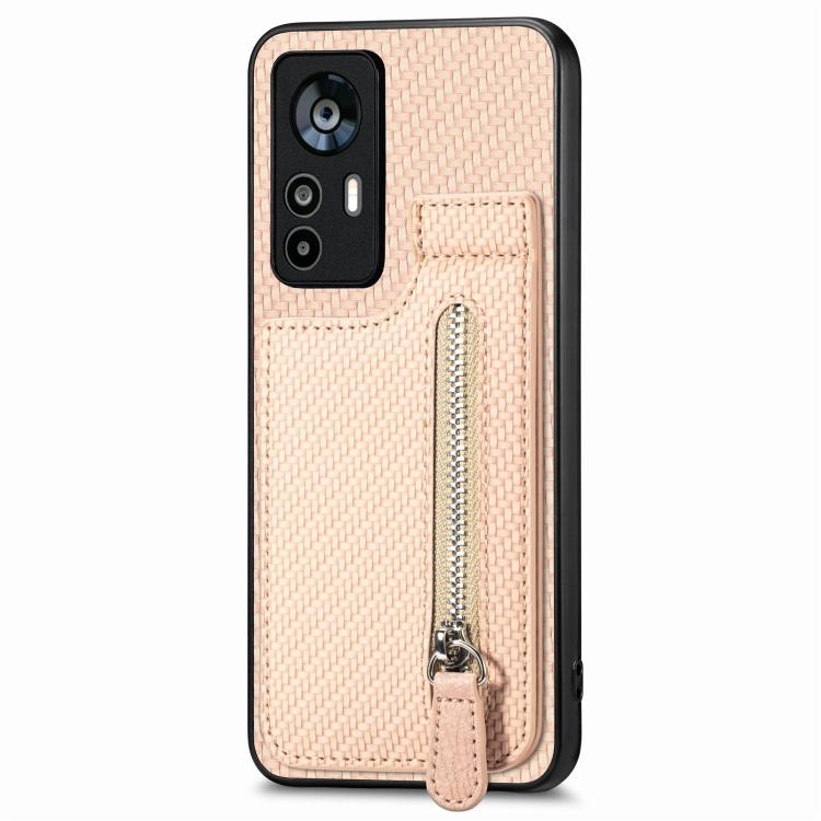 Carbon Fiber Vertical Flip Zipper Phone Case