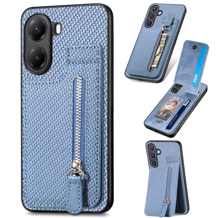 Carbon Fiber Vertical Flip Zipper Phone Case, For Redmi Turbo 4, For Xiaomi Poco X7 Pro, For Redmi Note 12 5G, For Xiaomi 13 Pro