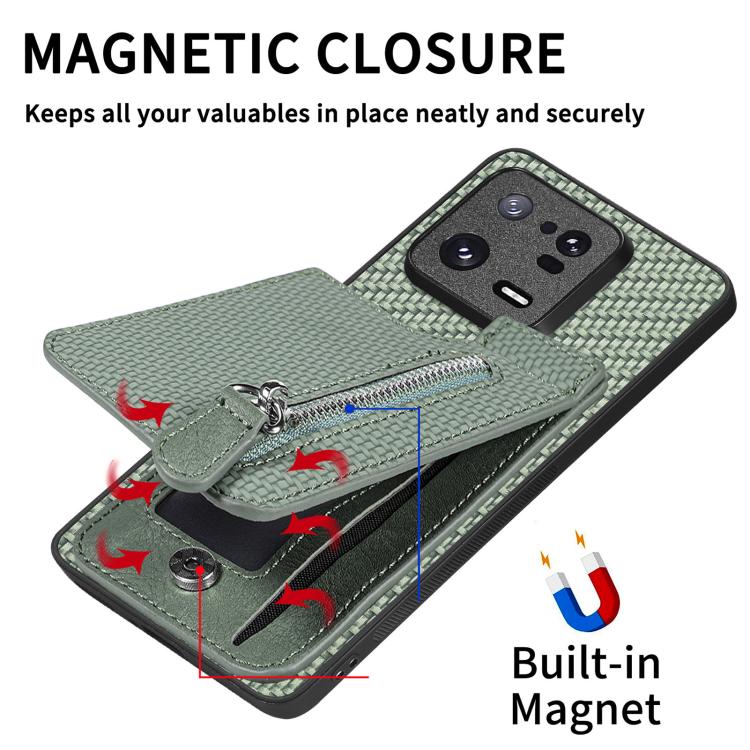 Carbon Fiber Vertical Flip Zipper Phone Case, For Redmi Note 11 4G, For Redmi 10, For Redmi Note 10 4G