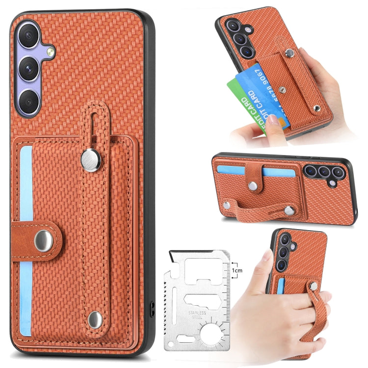 Wristband Kickstand Wallet Back Phone Case with Tool Knife