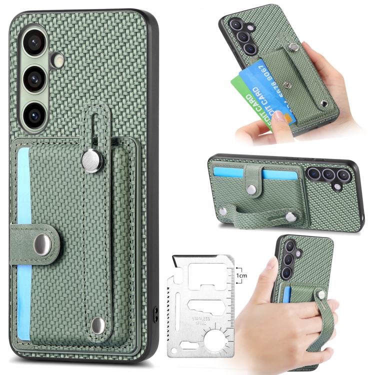 Wristband Kickstand Wallet Back Phone Case with Tool Knife