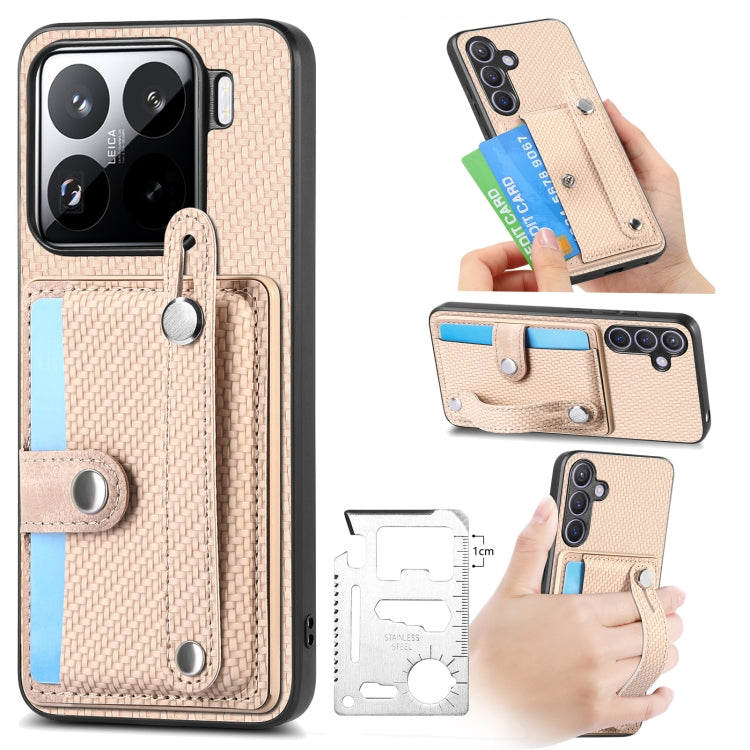 Wristband Kickstand Card Wallet Back Phone Case with Tool Knife