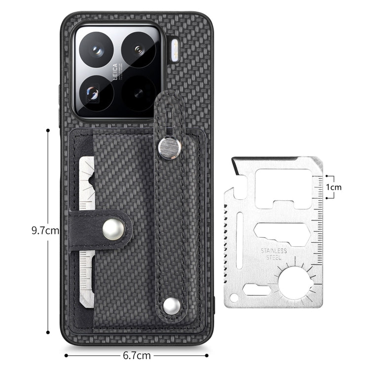 Wristband Kickstand Card Wallet Back Phone Case with Tool Knife
