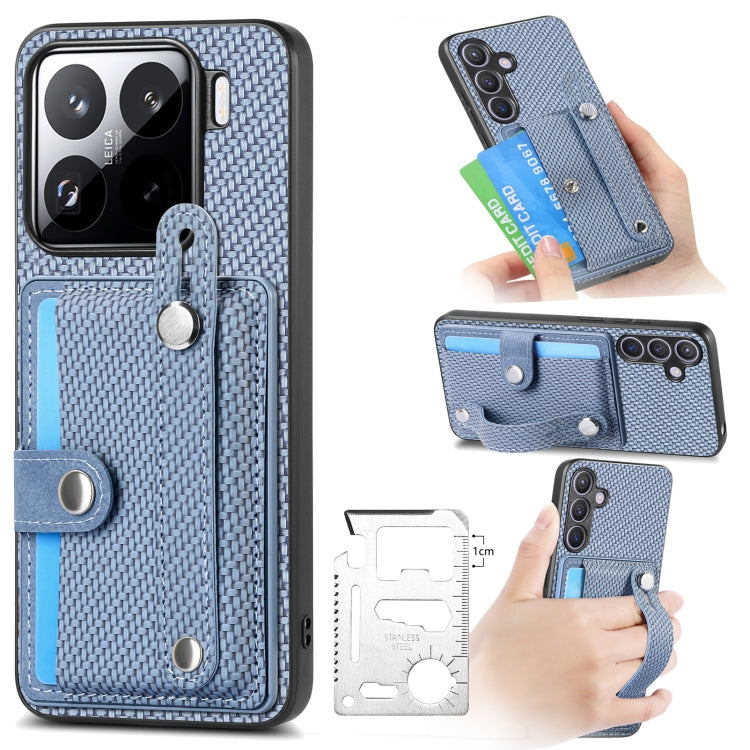 Wristband Kickstand Card Wallet Back Phone Case with Tool Knife