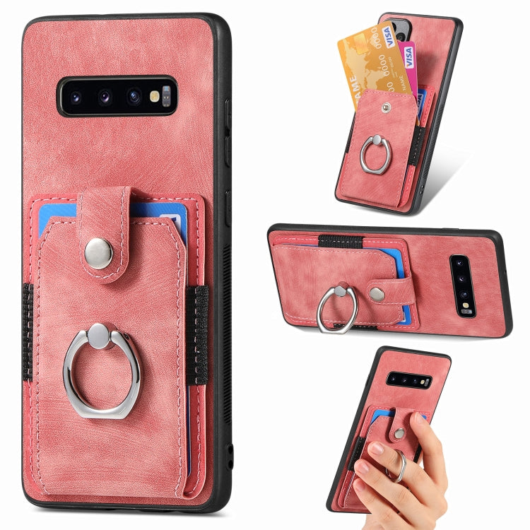 Retro Skin-feel Ring Card Wallet Phone Case