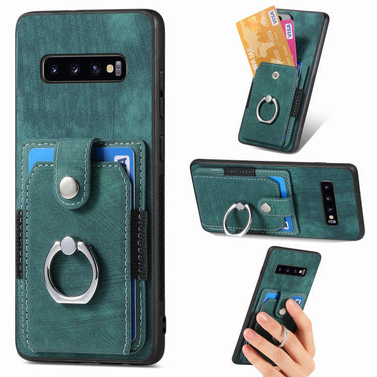Retro Skin-feel Ring Card Wallet Phone Case