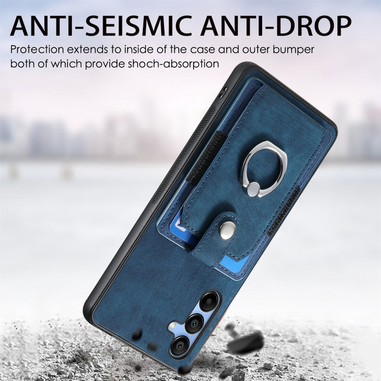 Retro Skin-feel Ring Card Wallet Phone Case, For Samsung Galaxy S24+ 5G, For Samsung Galaxy A15, For Samsung Galaxy S8+, For Samsung Galaxy S8