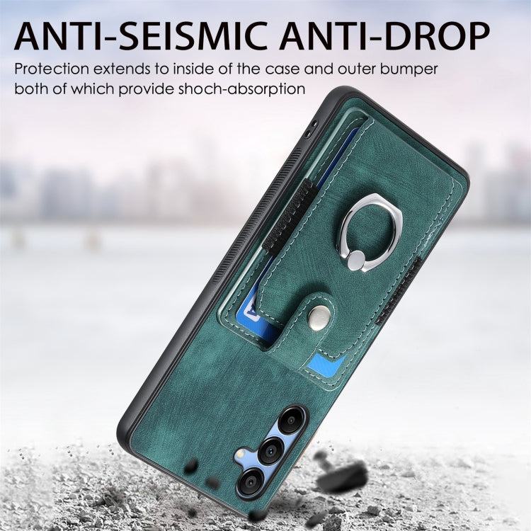 Retro Skin-feel Ring Card Wallet Phone Case, For Samsung Galaxy S24+ 5G, For Samsung Galaxy A15, For Samsung Galaxy S8+, For Samsung Galaxy S8