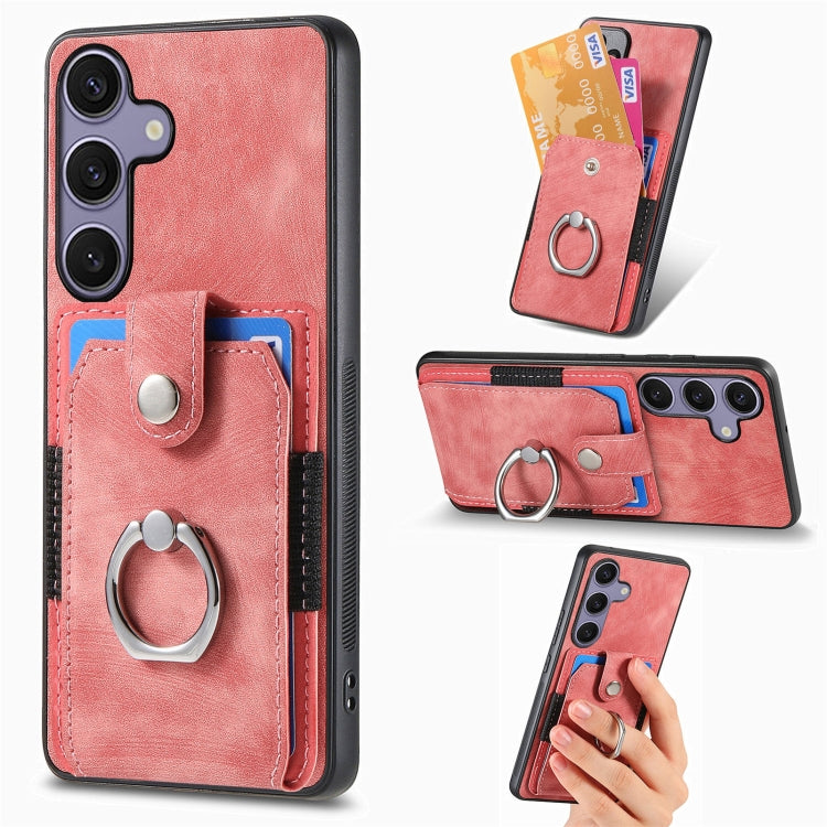 Retro Skin-feel Ring Card Wallet Phone Case, For Samsung Galaxy A36, For Samsung Galaxy S25 5G, For Samsung Galaxy S25+ 5G, For Samsung Galaxy S25 Ultra 5G
