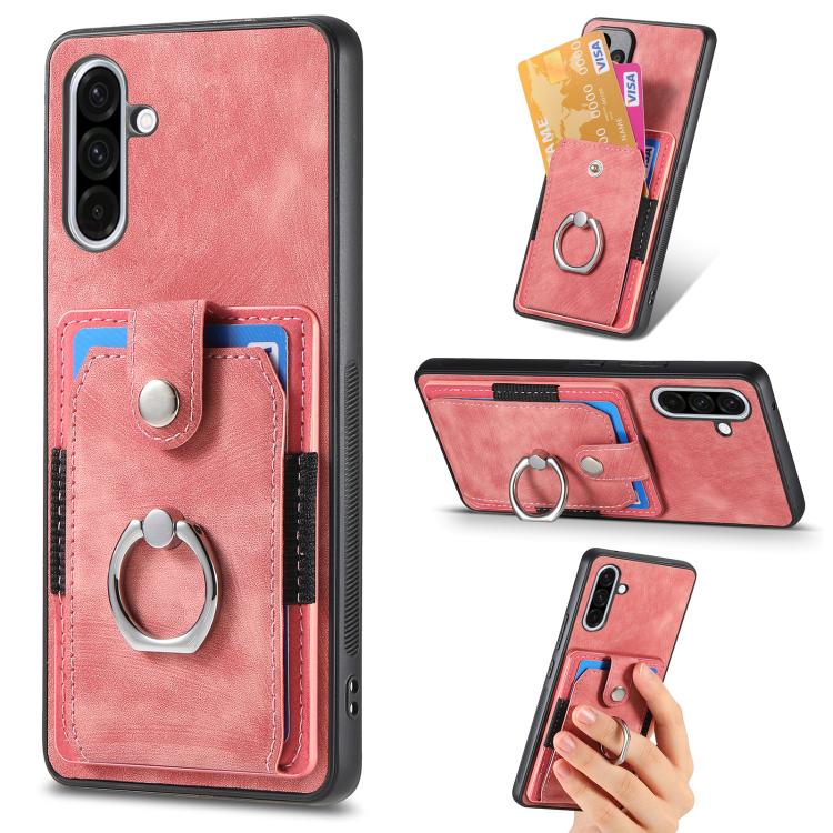 Retro Skin-feel Ring Card Wallet Phone Case, For Samsung Galaxy A36, For Samsung Galaxy S25 5G, For Samsung Galaxy S25+ 5G, For Samsung Galaxy S25 Ultra 5G