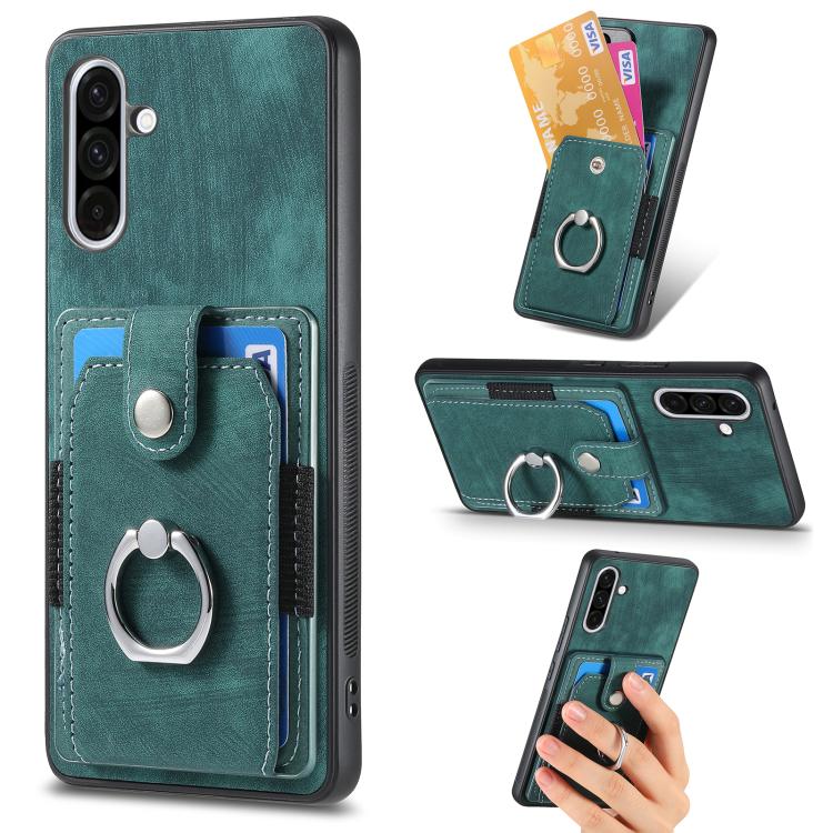 Retro Skin-feel Ring Card Wallet Phone Case, For Samsung Galaxy A36, For Samsung Galaxy S25 5G, For Samsung Galaxy S25+ 5G, For Samsung Galaxy S25 Ultra 5G