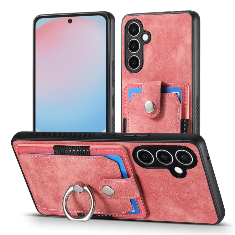 Retro Skin-feel Ring Card Wallet Phone Case, For Samsung Galaxy S24 FE 5G, For Sumsung Galaxy A55 5G, For Samsung Galaxy A35 5G, For Samsung Galaxy S24 Ultra 5G