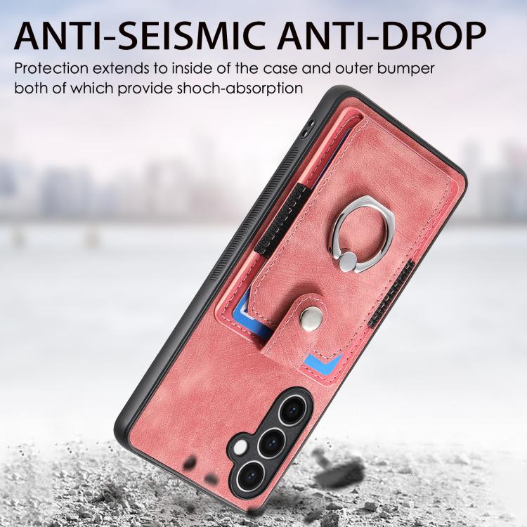 Retro Skin-feel Ring Card Wallet Phone Case, For Samsung Galaxy S24 FE 5G, For Sumsung Galaxy A55 5G, For Samsung Galaxy A35 5G, For Samsung Galaxy S24 Ultra 5G