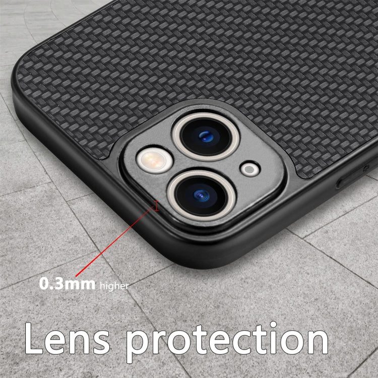 Carbon Fiber Texture Leather Back Phone Case, For iPhone 13, For iPhone 13 Pro, For iPhone 13 Pro Max, For iPhone 12 mini