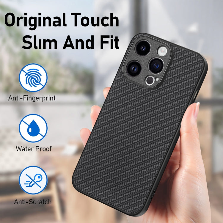 Carbon Fiber Texture Leather Back Phone Case, For iPhone 15 Plus, For iPhone 14 Pro Max, For iPhone 13 mini, For  iPhone 15