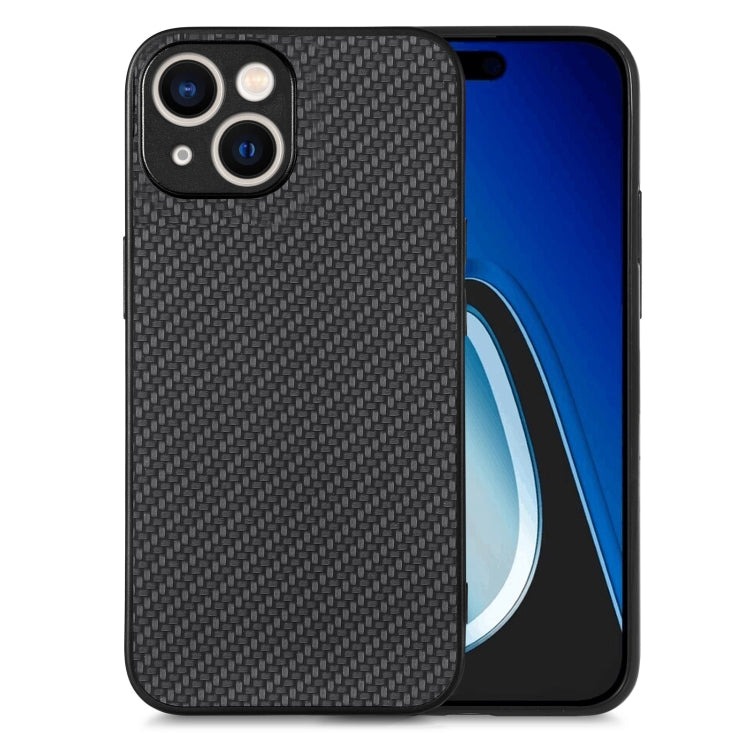 Carbon Fiber Texture Leather Back Phone Case, For iPhone 15 Plus, For iPhone 14 Pro Max, For iPhone 13 mini, For  iPhone 15