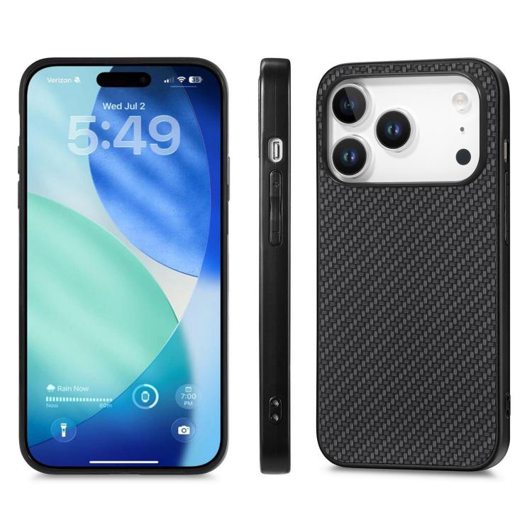 Carbon Fiber Texture Leather Back Phone Case, For iPhone 15 Pro Max, For iPhone 14 Pro, For iPhone 15 Pro, For iPhone 14 Plus