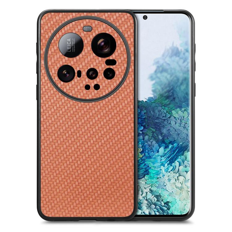 Carbon Fiber Texture Leather Back Cover Phone Case