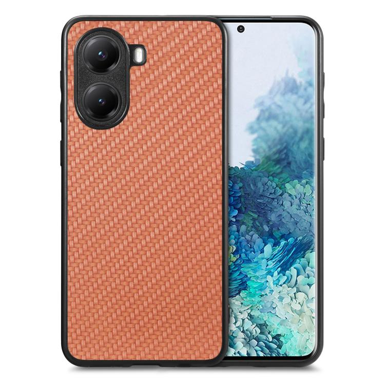 Carbon Fiber Texture Leather Back Cover Phone Case