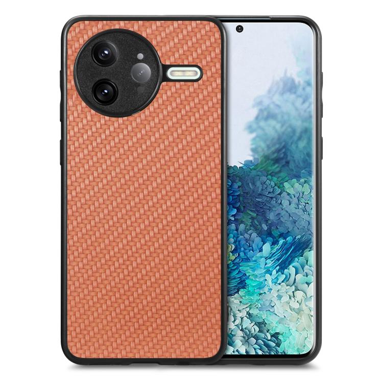 Carbon Fiber Texture Leather Back Cover Phone Case